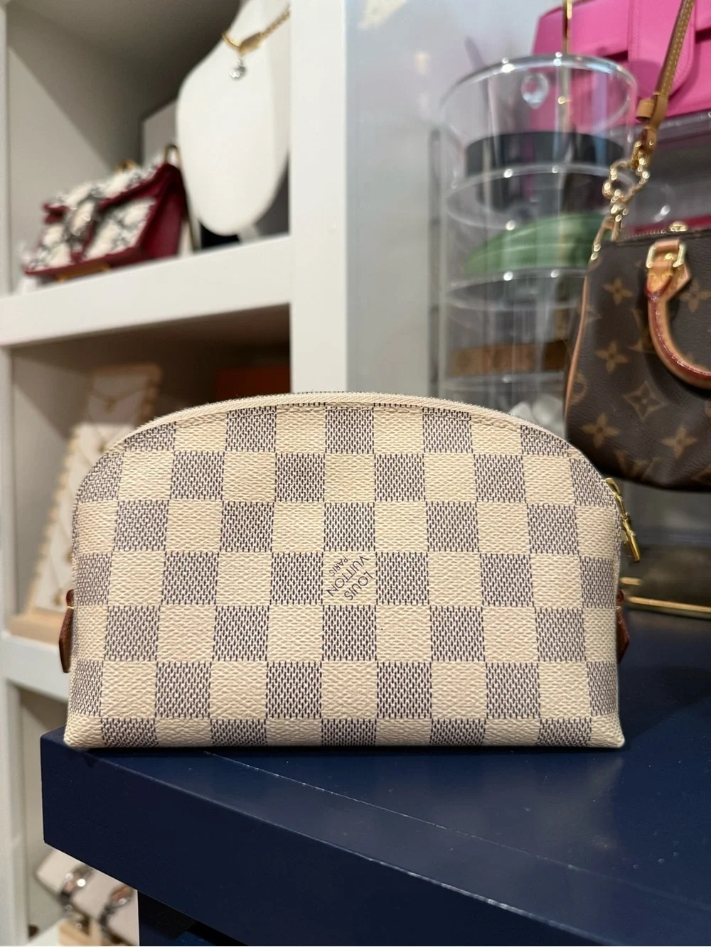 Louis Vuitton Damier Azur cosmetic pouch